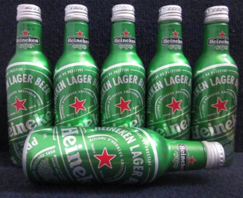 Bia Pháp nhập khẩu Heineken với 2 quy cách đóng chai nhôm và chai thủy tinh