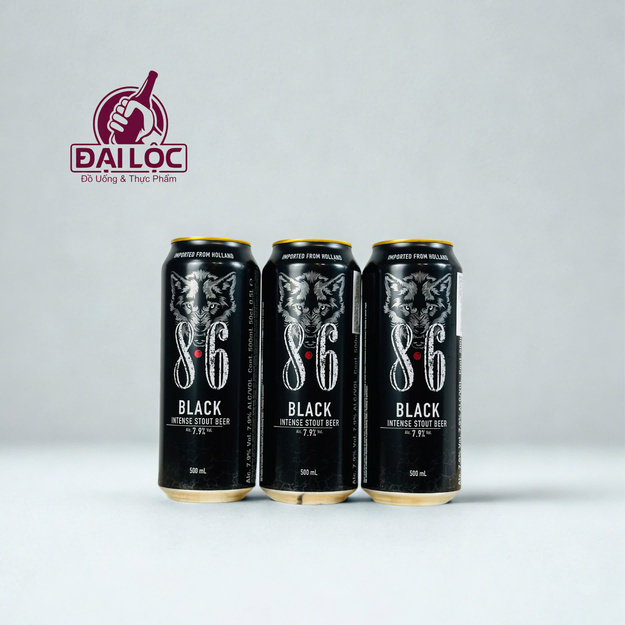 Bia Sói 8.6 Black 7,9% - Thùng 24 Lon 500ml | cùng hãng Bia Sói 8.6 Gold