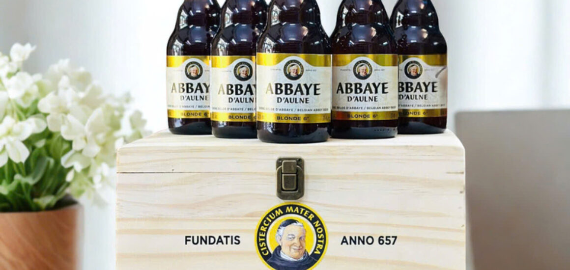 Bia Abbaye d’Aulne Blond vs Brune 6% - Thùng Gỗ 12 Chai 330ml Nhập Khẩu Bỉ