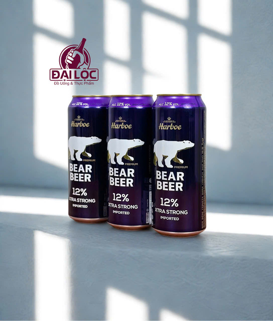 Bia Gấu Tím - Bear Beer Xtra Strong 12% thùng 24 lon 500ml chính hãng