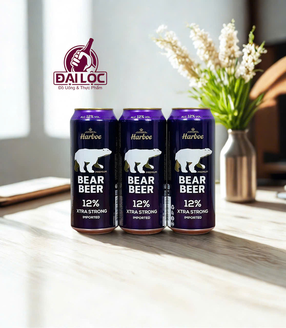 Bia Gấu Tím - Bear Beer Xtra Strong 12% thùng 24 lon 500ml chính hãng