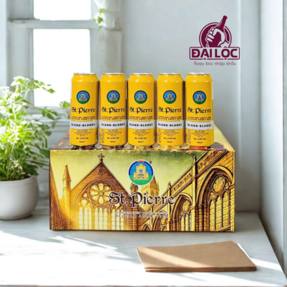 Hộp quà Bia Bỉ St.Pierre Blond 6.5% – 24 Lon 500ml 