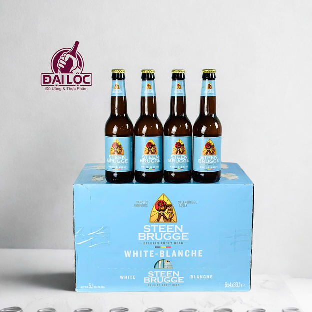 Bia Bỉ Steenbrugge White 5% thùng 24 chai 330ml