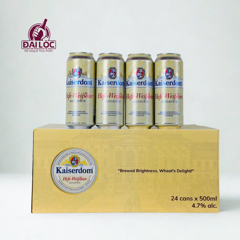 Bia Kaiserdom Hefe Weissbier 4.7% – Lon 500ml – Thùng 24 Lon
