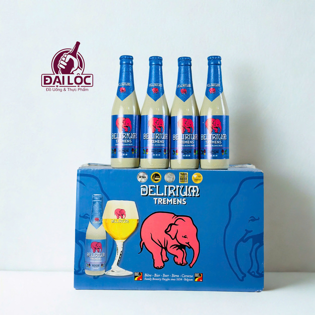 Bia Con Voi Delirium Tremens 8,5% – Chai 330ml – Thùng 24 chai Bia Con Voi Delirium Tremens 330ml (Voi Hồng) nồng độ 8,5%.