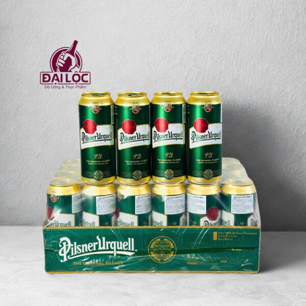 Bia Pilsner Urquell 500ml 4.4% – Thùng 24 Lon | Bia Tiệp Chính Hãng