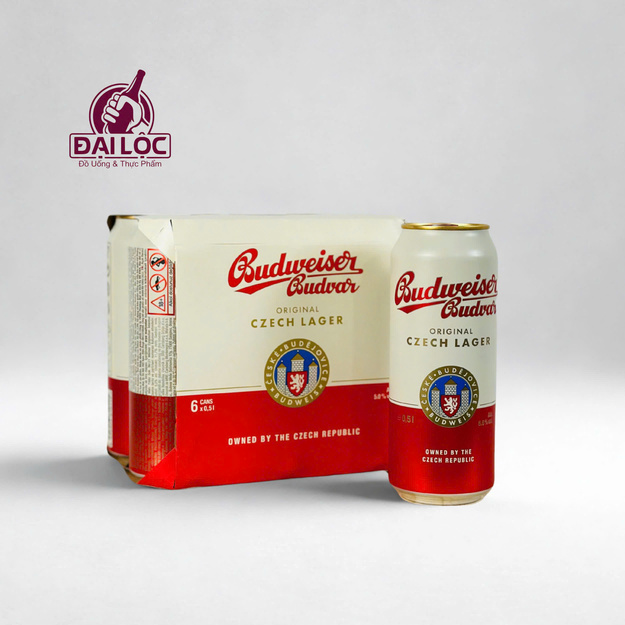 Bia Budweiser Budvar Original 500ml 5% – Thùng 24 Lon | Bia Tiệp Chính Hiệu