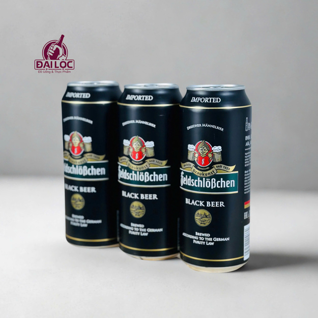Bia Pháo Đài Feldschlobchen Black 5% – Thùng 24 Lon 500ml | Bia Đen Đức