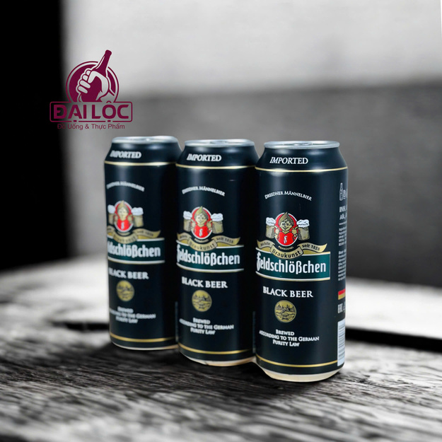 Bia Pháo Đài Feldschlobchen Black 5% – Thùng 24 Lon 500ml | Bia Đen Đức