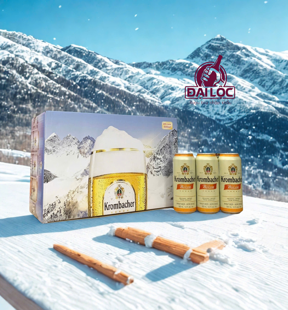 Bia Krombacher Weizen 5.3% – Thùng 24 Lon 500ml