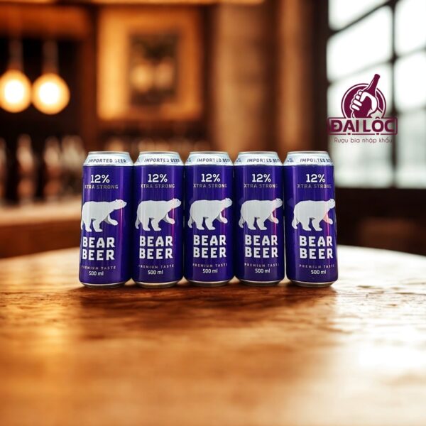 Bia Gấu Bear Beer Extra Strong 12% – Thùng 24 Lon 500ml Bear Beer Xtra Strong 12% (Bia Gấu Tím) Thùng 24 Lon 500ml