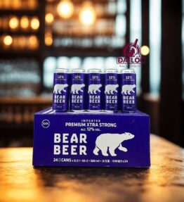 Bear Beer Xtra Strong 12% (Bia Gấu Tím) Thùng 24 Lon 500ml