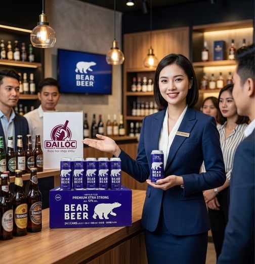 Bia Gấu Bear Beer Extra Strong 12% – Thùng 24 Lon 500ml Bear Beer Xtra Strong 12% (Bia Gấu Tím) Thùng 24 Lon 500ml