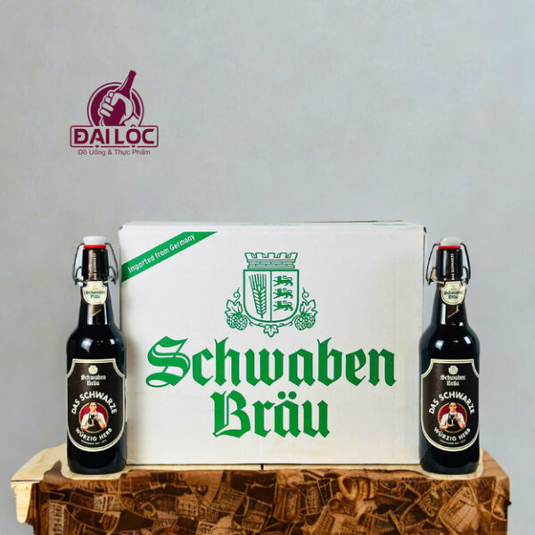 Bia Đức Schwaben Bräu Das Schwarze 4.9% – Thùng 20 Chai 500ml Bia Đức Schwaben Bräu Das Schwarze