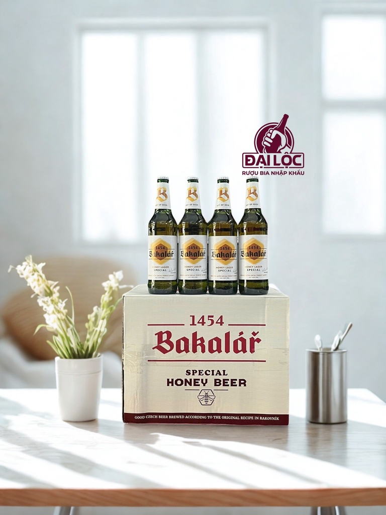 Bia Tiệp Bakalář Honey 5,8% - Thùng 20 Chai 500ml