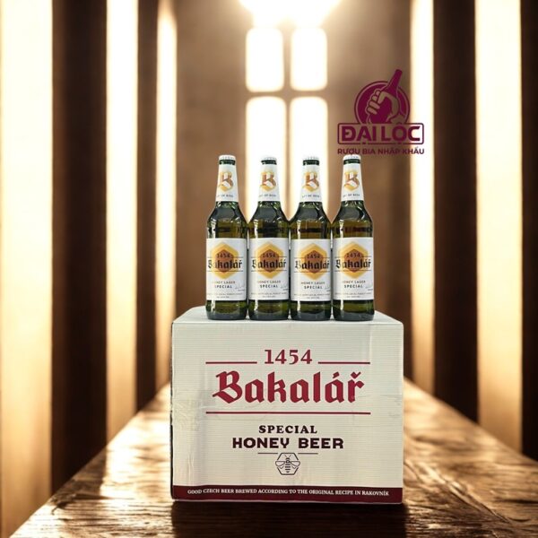 Bia Tiệp Bakalář Honey 5,8% - Thùng 20 Chai 500ml
