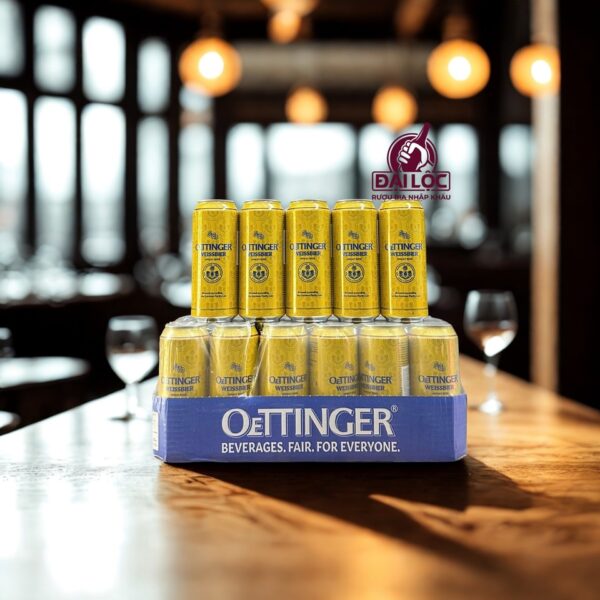 Bia Oettinger Hefe Weissbier 4,9% Đức – thùng 24 lon 500ml Bia Oettinger Hefe Weissbier 4,9% Đức