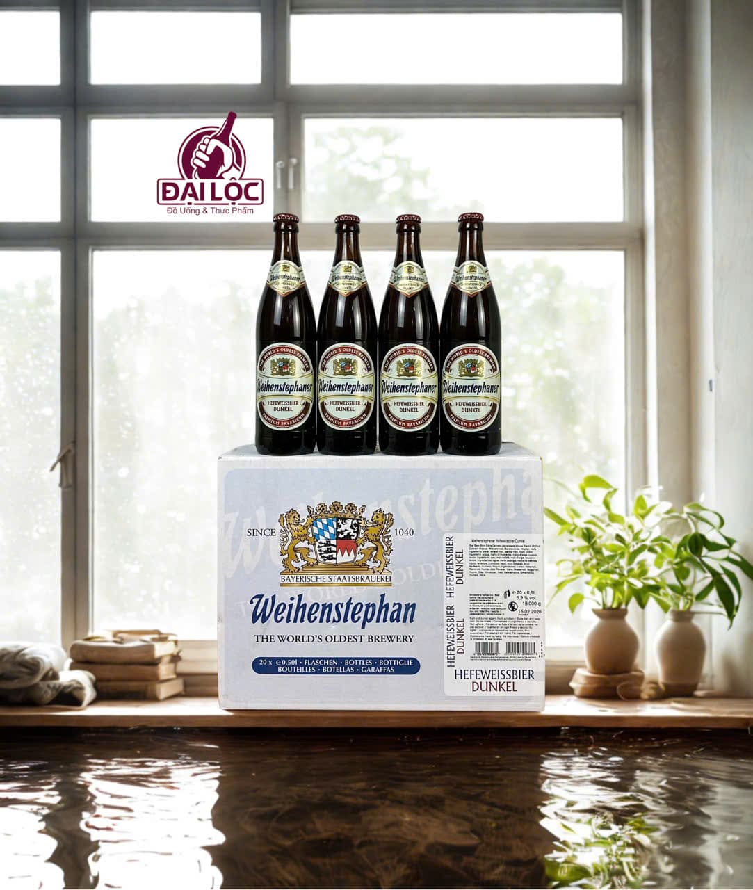 Weihenstephaner Hefeweissbier Dunkel thung 20 chai
