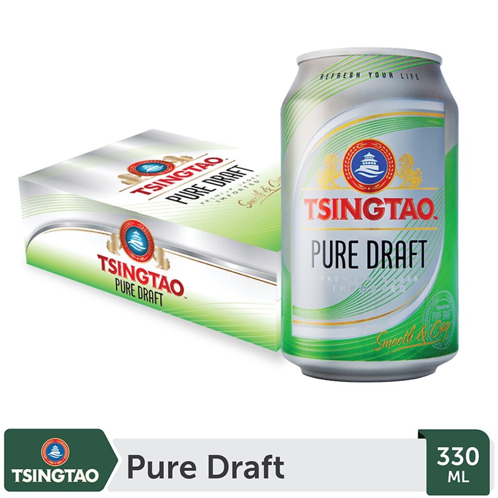 Bia Tsingtao Pure Draft lon 330ml – Thùng 24 lon – BIA NHẬP KHẨU ĐẠI LỘC