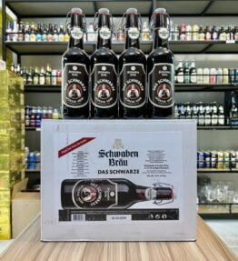 Bia Schwaben Bräu Das Schwarze 4.9% – Chai 500ml – Thùng 20 Chai