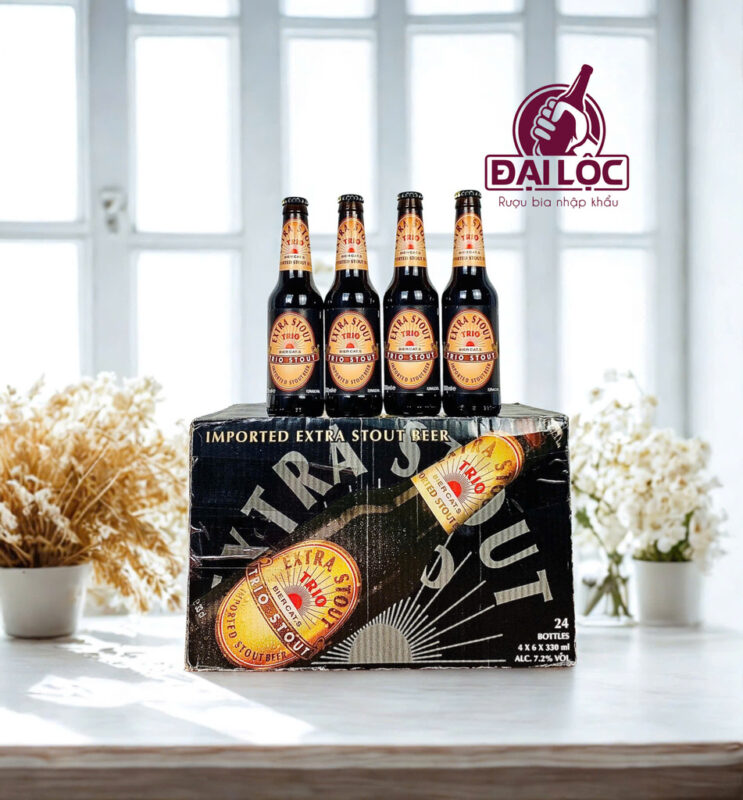 Bia Trio Extra Stout 7.2% - Thùng 24 Chai 330ml Nhập Khẩu Hà Lan