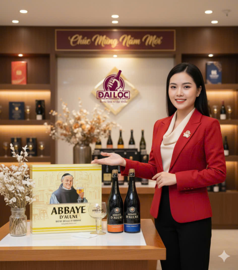 Hộp Quà Bia Abbaye d’Aulne 9% (2 Chai 750ml + 1 Ly) - Đẳng Cấp Quà Tặng