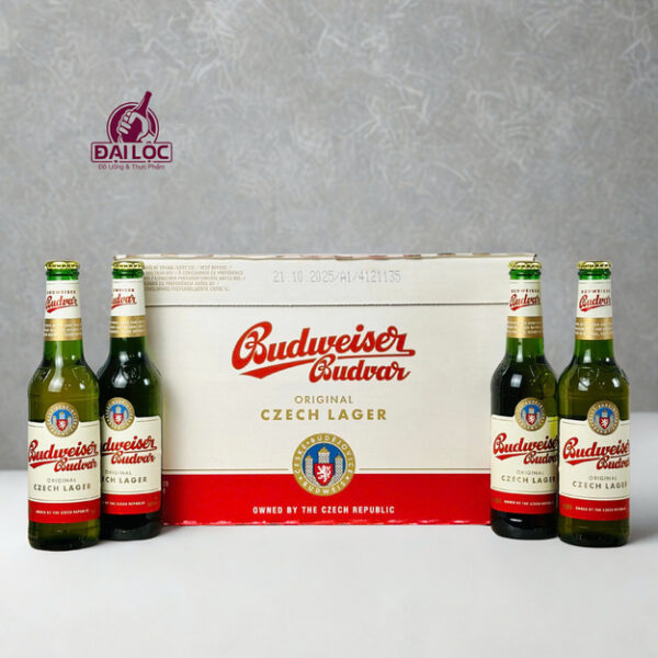 Bia Budweiser Budvar 330ml 5% Tiệp – Thùng 24 Chai | Bia Séc Chính Hiệu