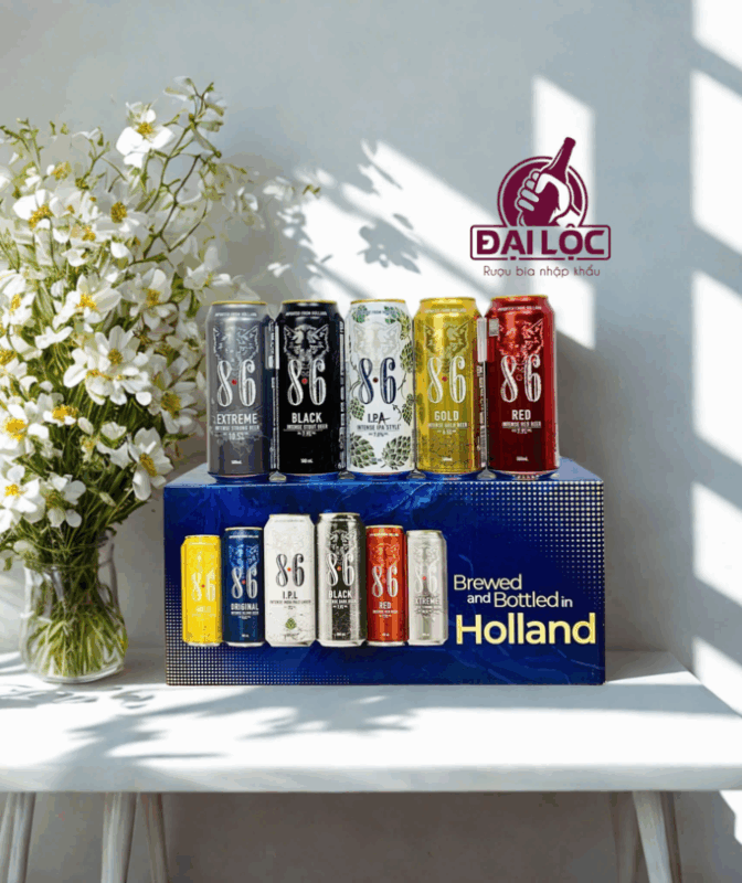 Hộp Quà Bia Sói 8.6 Mix 5 Vị (12 Lon 500ml) | Quà Tặng Đẳng Cấp