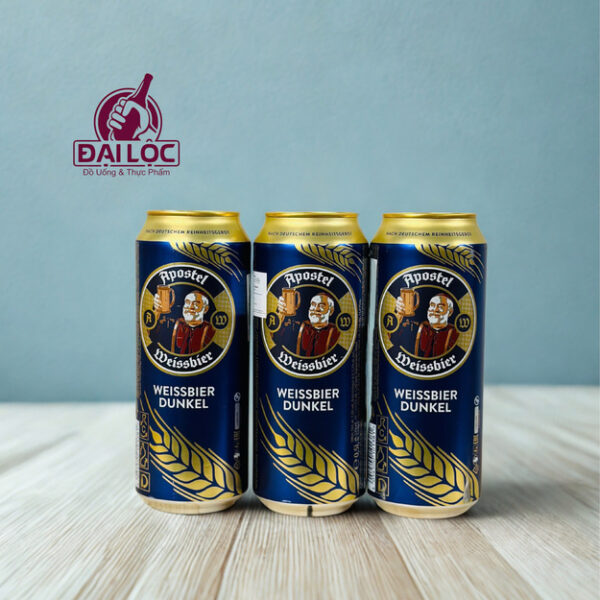 Bia Đức Apostel Weissbier Dunkel 5.3% – Thùng 24 Lon 500ml