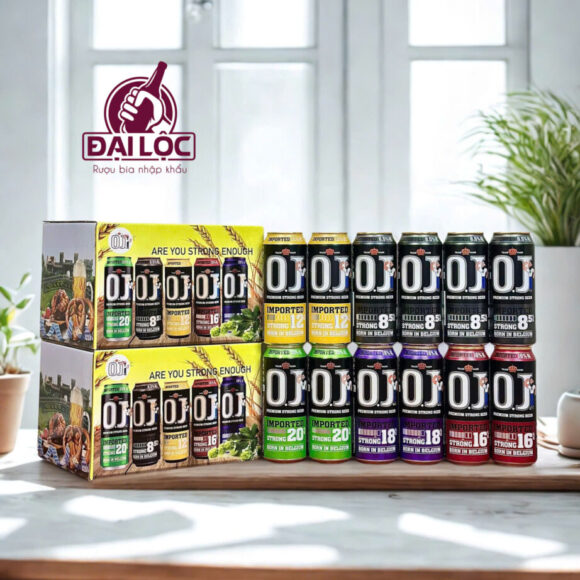 Hộp Quà Bia Bỉ OJ Cao Độ – Hộp 12 Lon 500ml