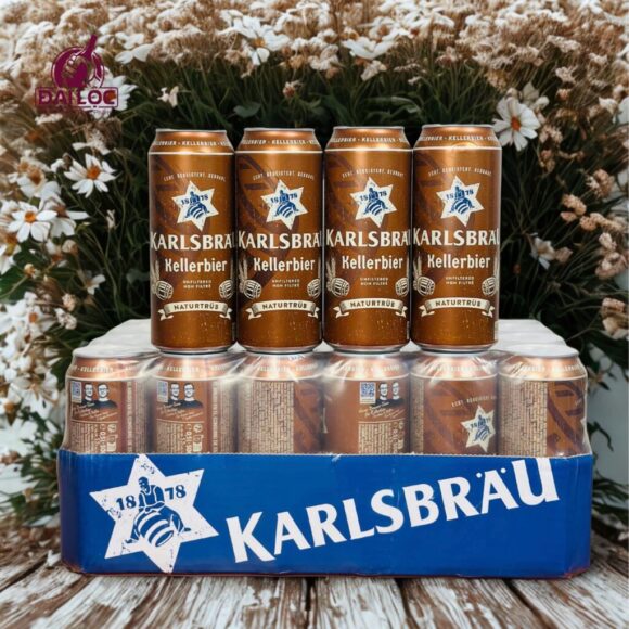Bia Karlsbrau Natutrubes Kellerbier 5,2% Đức – thùng 24 lon 500ml