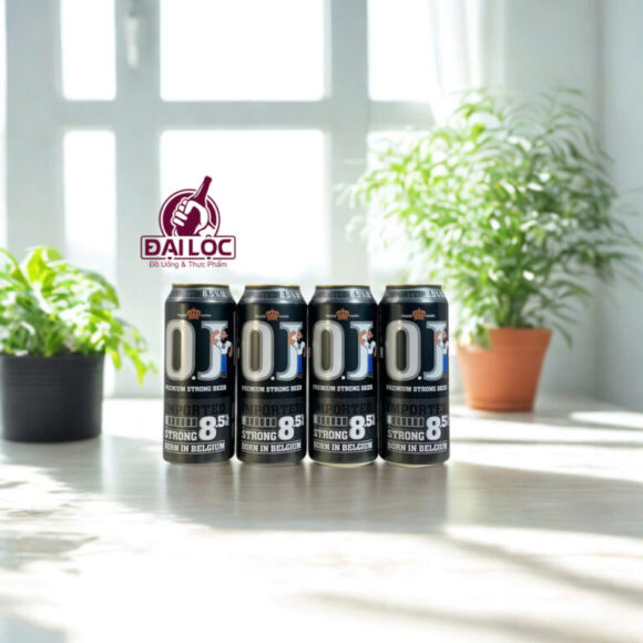 Bia OJ Bỉ 8.5% Strong Import – Lon 500ml – Thùng 24 Lon