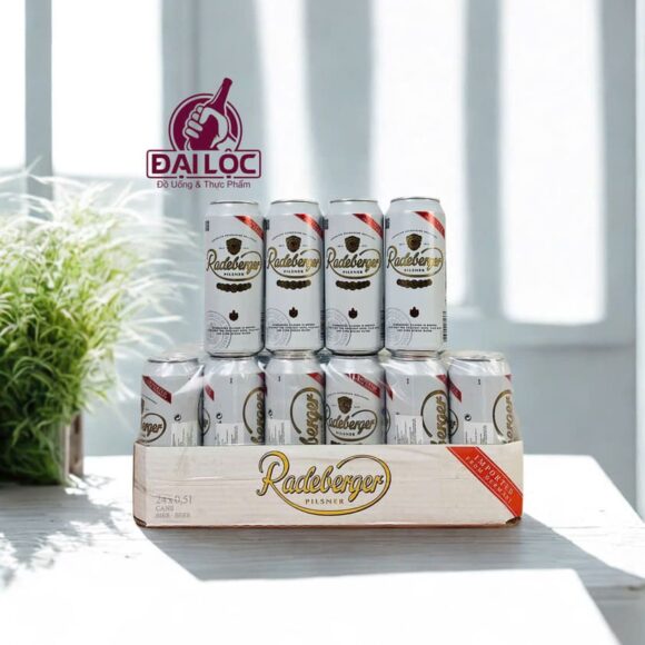 Bia Radeberger Pilsner 4.8% (Thùng 24 Lon 500ml) – Pilsner Chuẩn Mực, Sảng Khoái Tối Đa