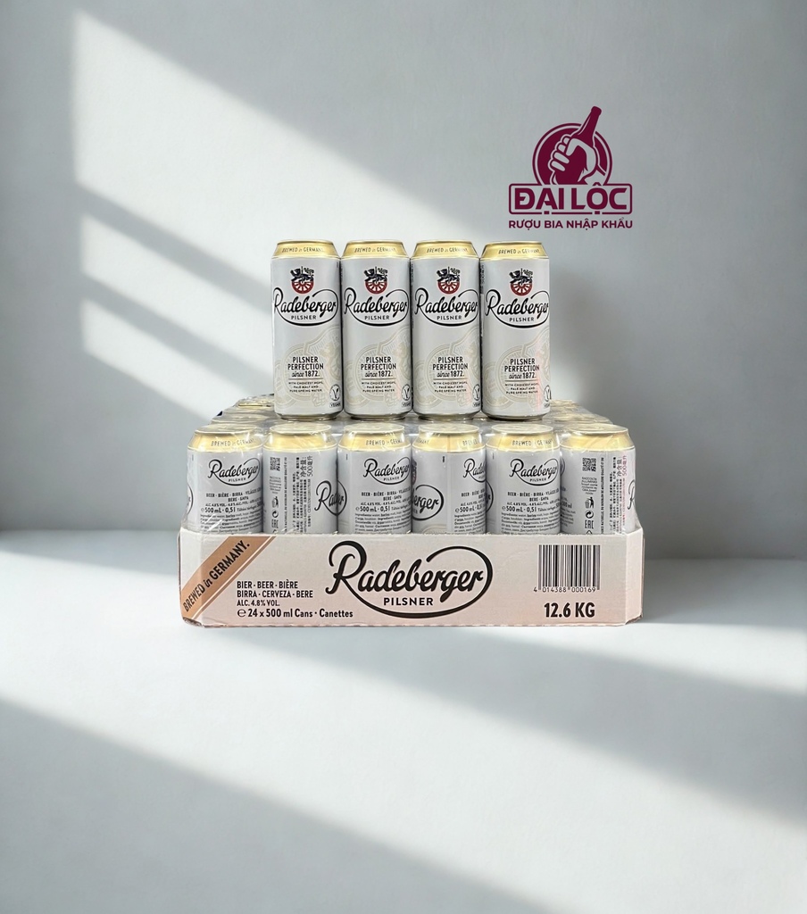 Bia Đức Radeberger Pilsner 4.8% - Thùng 24 Lon 500ml