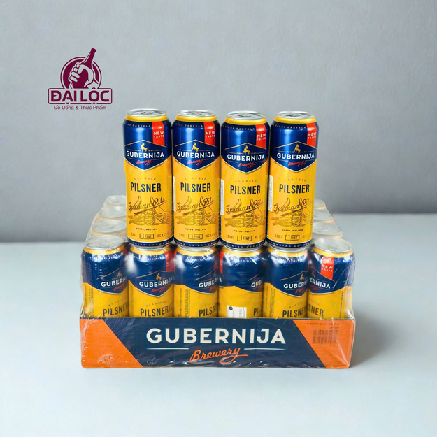 Bia Litva Gubernija Pilsner 5% - Lon 568ml - Thùng 24 Lon