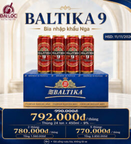 Bia Nga Baltika 9 (8%) 24 lon 450ml– Sức Mạnh Đích Thực