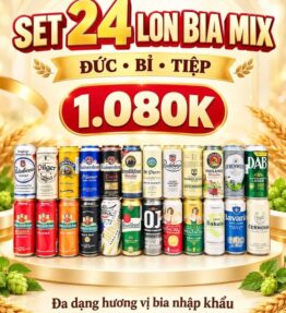 Hộp MIX 24 Loại Bia Nhập Khẩu Châu Âu – Hộp 24 Lon 500ml