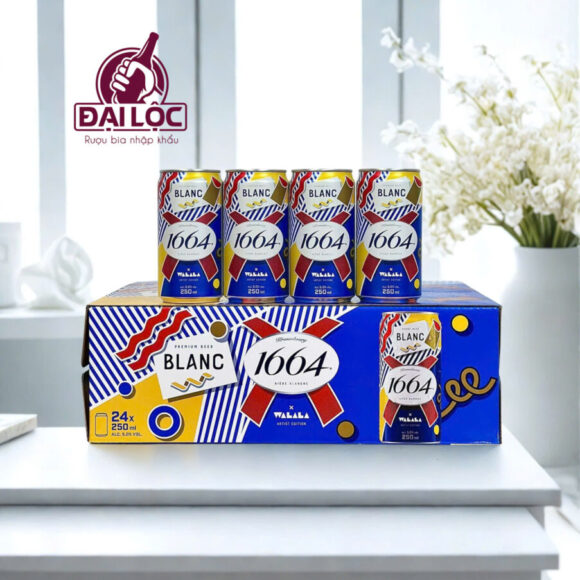 Bia Kronenbourg Blanc 1664 Liên Doanh 5% – Lon 250ml – Thùng 24 Lon