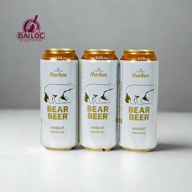 Bear Beer Wheat 5% (Bia Gấu Trắng) Lon 500ml