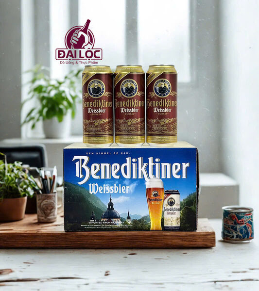 Bia lúa mì Đức đen Benediktiner Weissbier Dunkel Thùng 12 Lon 500ml – Tinh Hoa Bia Đức