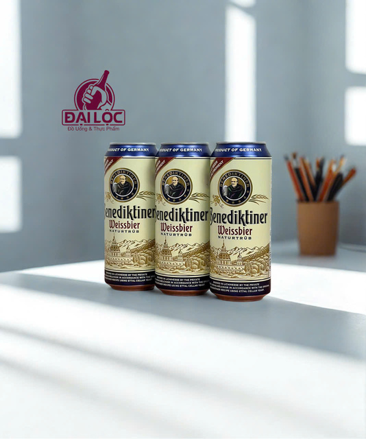 Bia Benediktiner Weissbier 5,4% Đức - Thùng 12 Lon 500ml Bia Benediktiner Weissbier Lon 500ml – Tinh Túy Bia Lúa Mì Đức