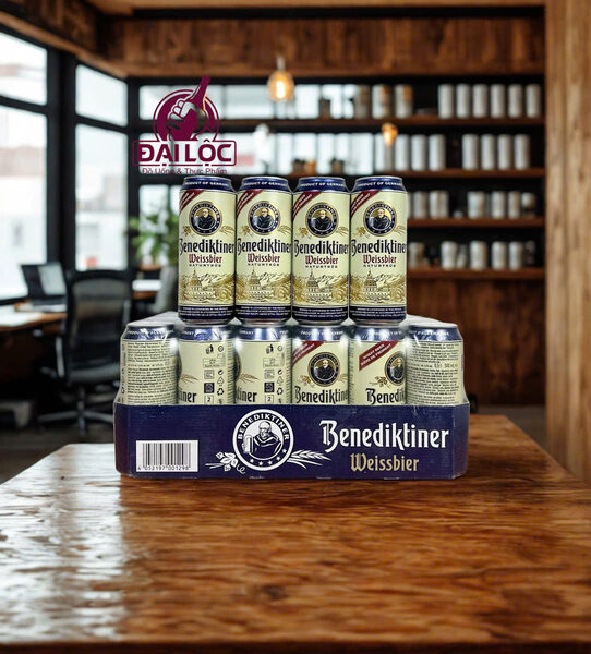 Bia Benediktiner Weissbier 5,4% Đức - Thùng 24 Lon 500ml