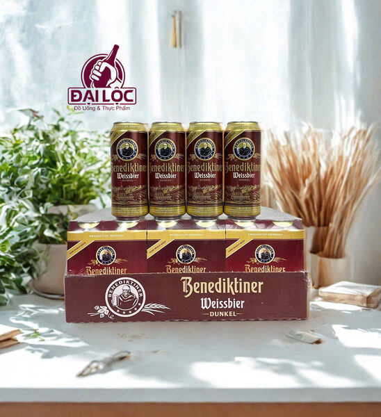 Bia Benediktiner Weissbier Dunkel 5,4% Thùng 24 lon 500ml