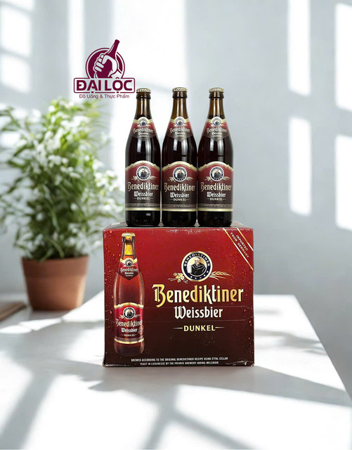 Bia Benediktiner Weissbier Dunkel 5,4% nhập khẩu Đức – Thùng 12 chai 500ml