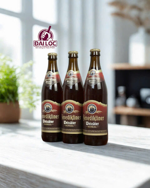 Bia lúa mì đen Đức Benediktiner Weissbier Dunkel 5,4% chai 500ml