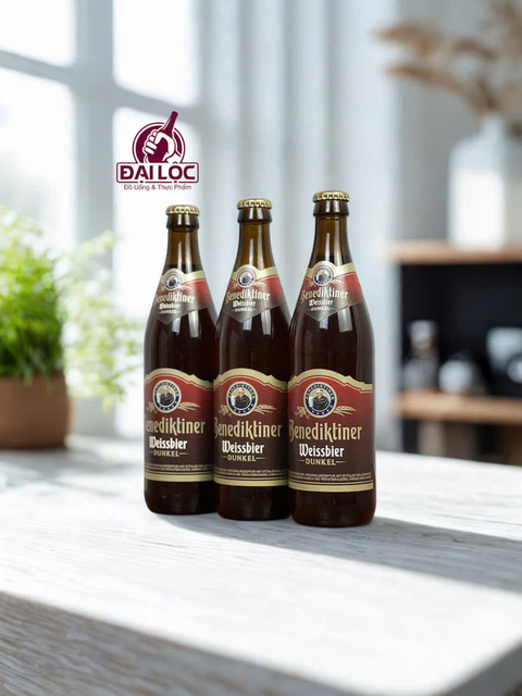 Bia Benediktiner Weissbier Dunkel 5,4% chai 500ml