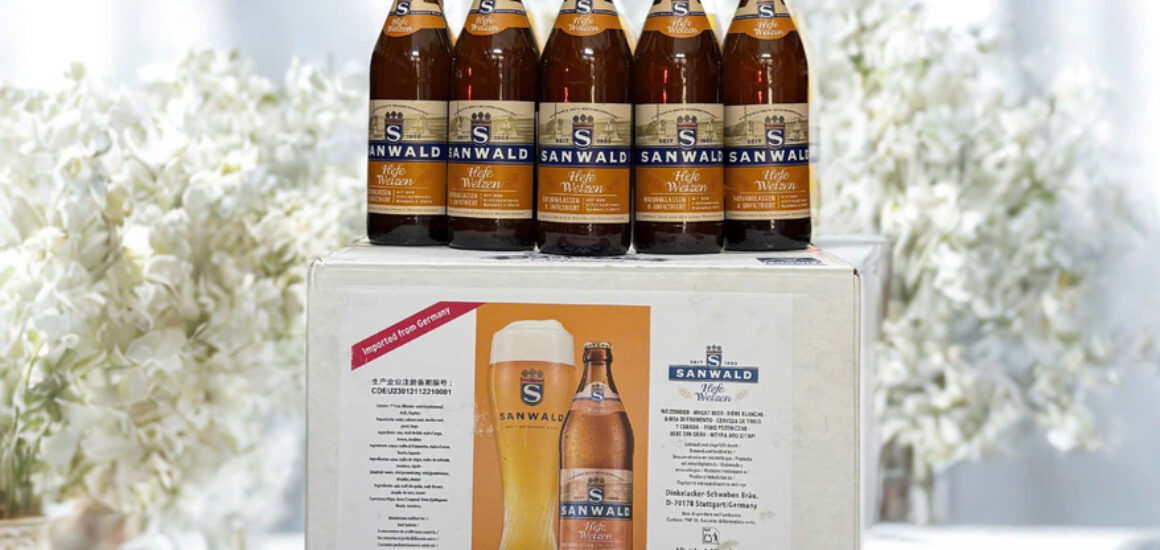 Bia Sanwald Hefe Weizen 4.9% Đức – thuộc dòng bia Weissbier