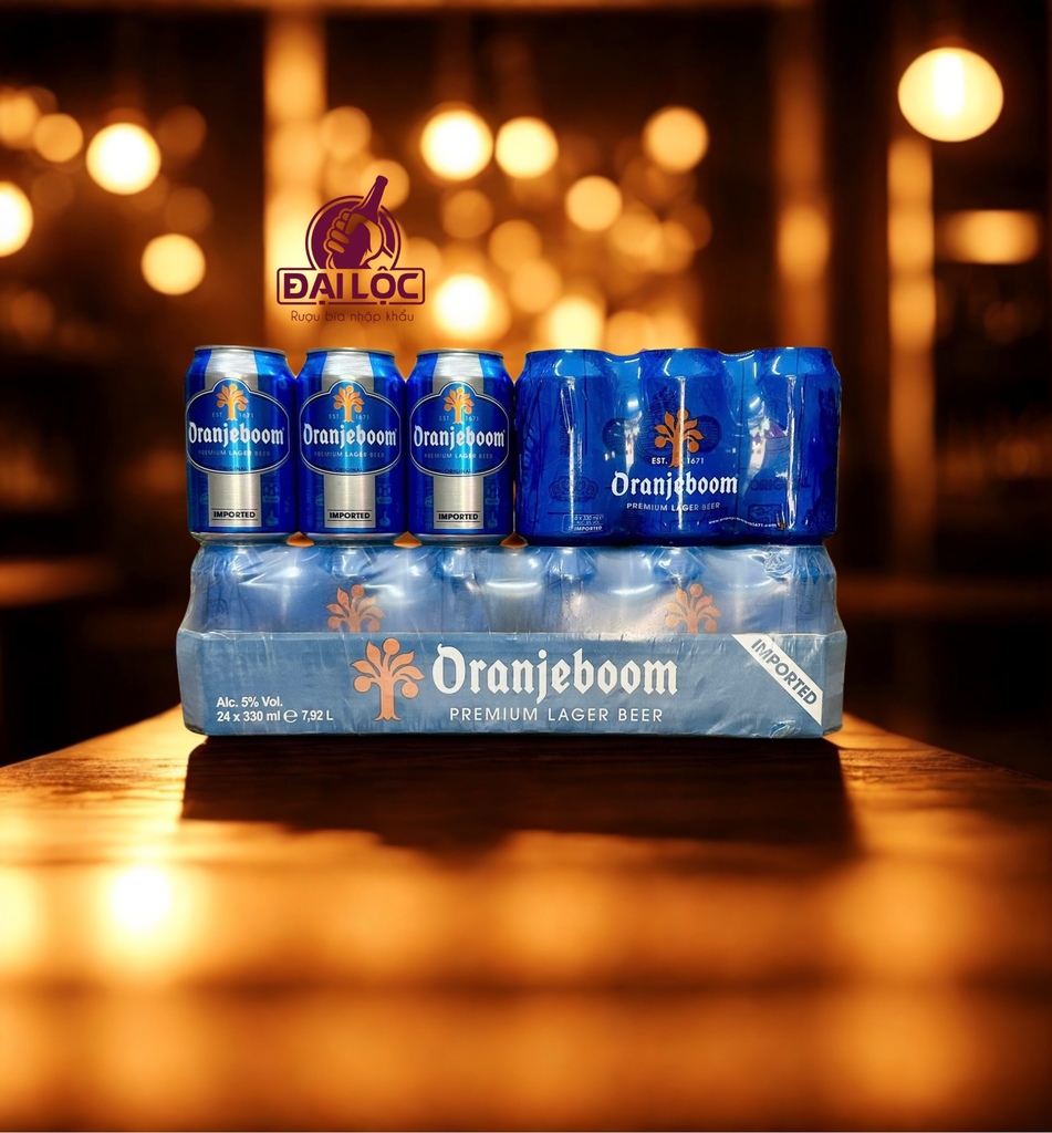 Bia Oranjeboom Premium 5% nhập khẩu Hà Lan – Thùng 24 lon 330ml