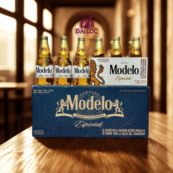 Bia Mexico Modelo Especial 4.5% – Thùng 24 chai 355ml Bia Mexico Modelo Especial 4.5%: Đẳng Cấp Pilsner Từ Vùng Đất Latin
