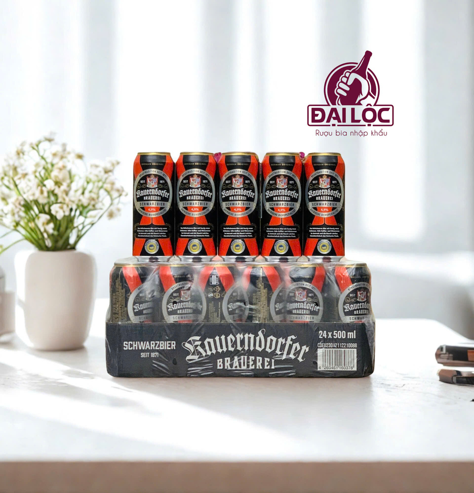 Bia Đức Kauerndorfer Schwarzbier 4,9% – Thùng 24 Lon 500ml